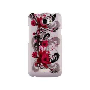   Red Flower Phone Design Case for HTC One X Cell Phones & Accessories