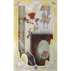  Confirmation Set (Candle, Rosary, Prayer Card, Red Prayer 