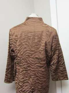   Louis DellOlio Zebra Jacquard Button Front Jacket S Brown NWOT  