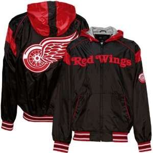  Detroit Red Wings Black Full Zip Hoody Wind Jacket Sports 