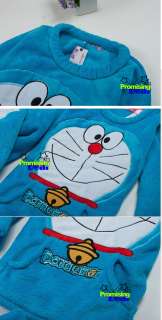 Doraemon Women Girl Cute Long Sleeve Coral Night suit Pajamas Thicken 