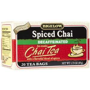Bigelow Decaf Spiced Chai Tea Bags, 20 Grocery & Gourmet Food