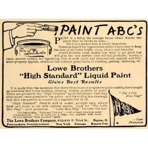  Ad Lowe Brothers High Standard Liquid Paint Flag   Original Print Ad