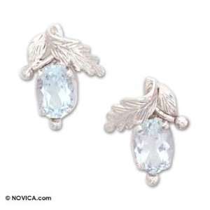  Topaz earrings, Sky Blossom 0.6 W 0.7 L Jewelry