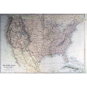  Blackie 1882 Antique Map of the United States Office 