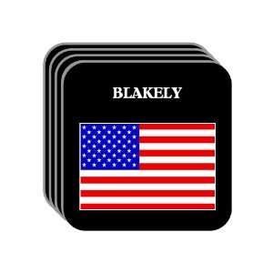 US Flag   Blakely, Pennsylvania (PA) Set of 4 Mini Mousepad Coasters