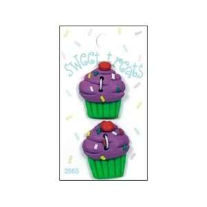  Blumenthal Button Sweet Treats Cupcake Raspberry 2pc (3 