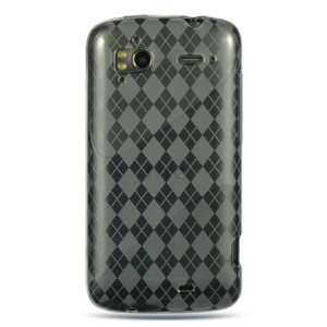  CLEAR TPU Gel Argyle Skin Cover Case for HTC Sensation 4G 
