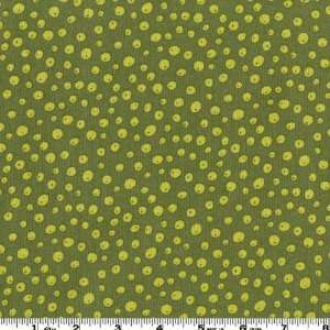  44 Wide Autumn Bounty Dots Green Fabric By The Yard 