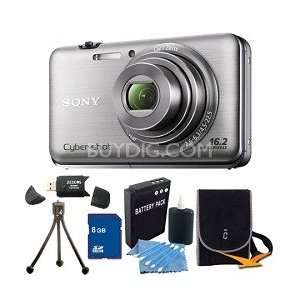    Cyber shot DSC WX9 Silver Digital Camera 8GB Bundle