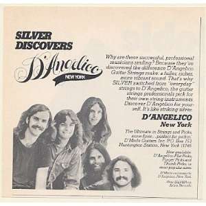  1977 Silver Country Rock Band DAngelico Strings Print Ad 