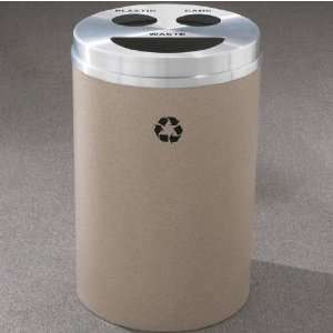  Plastic   Cans   Waste message w/ Recycling Logo, Desert Stone Finish
