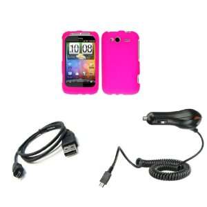 HTC Wildfire S (T Mobile) Premium Combo Pack   Hot Pink Rubberized 