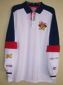 Jeff Gordon Nascar Dupont L/S Rugby Polo Shirt Med NEW  