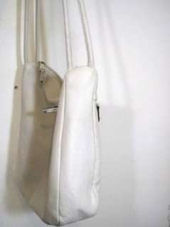 TIGNANELLO Womens Cute White Leather Oversized Satchel Purse Tote 