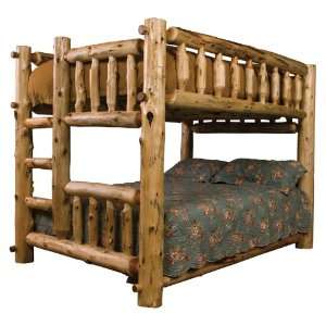   Log Bunk Bed Double/Queen (Ladder Left) Log Bunk Bed