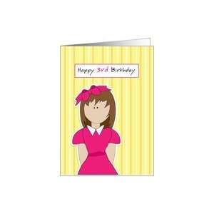  Third Birthday, 3rd Birthday, Girl, Pink, Bow Card Toys & Games