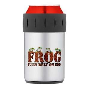  Thermos Can Cooler Koozie FROG Fully Rely On God 