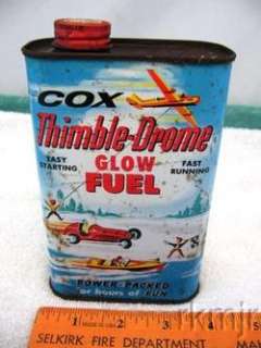 Cox Thimble Drome Glow Fuel 1 Pint Tin Can  