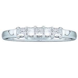  Stone Princess Diamond 14k White Gold Promise / Wedding Ring Jewelry