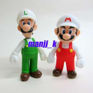   Nintendo Super Mario Figure 11cm Fire Mario & 12cm Fire Luigi x 1pcs
