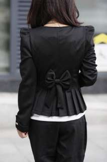 New Fashion Women Slim fit Puff Sleeves Suit Blazer Jacket Coat 3 