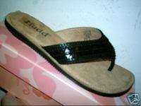 MUDD Womens Black Sandals Shoes Thongs Flip Flops Misty 6.5 M NEW 
