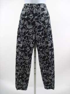 MILANO MODA Black White Floral Print Pants Slacks Sz S  