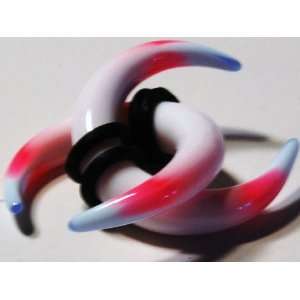  Acrylic Tusk Shaped Talon Tapers White Brushed with Pink 