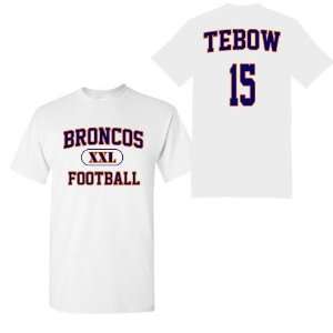  Broncos Football with Tebow Name and Number White Adult 
