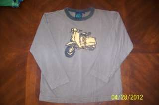 EUC Mini Boden Boutique Motor Bike Brown Long Sleeve Tee Shirt Boys 