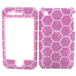 PINK & SILVER HEXAGONS DIAMONDS DIVA CRYSTALS snap on cover faceplate 