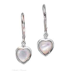  Sterling Silver Heart Mother Of Pearl Earrings Jewelry