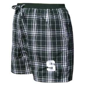  Michigan State Spartans Womens Green Plaid Highland Boxer 