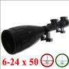   AOEG 6 24x50 RED/GREEN MIL DOT RETICLE SNIPER RIFLE SCOPE w/Rings