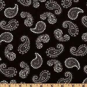  44 Wide Night & Day Paisley White/Black Fabric By The 