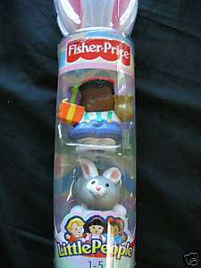 Little people Easter tube Michael gray bunny NEW  