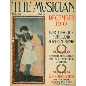  1910 Cover Musician Christmas Mom Daughter Piano Lesson 