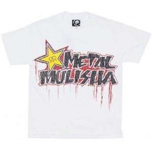  Metal Mulisha Youth Rockstar Molten T Shirt   Small/White 