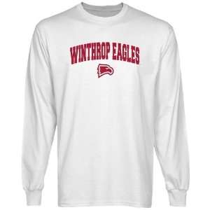  Winthrop Eagles White Logo Arch Long Sleeve T shirt 