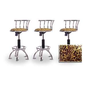  3 24 29 Leopard Animal Print Seat Chrome Adjustable 