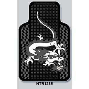  Racing Dragon Rubber Floor Mats White/Gray 4pc. Office 
