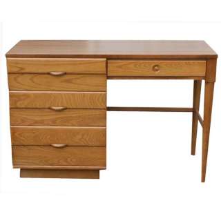 46 Vintage Oak Wood Table Desk Copper Handles  