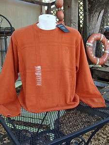 Izod Crew neck Orange Fall Sweater NWT 100% Cotton NICE 749194688280 