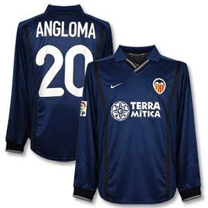  00 01 Valencia Away L/S Players Jersey + Angloma 20 