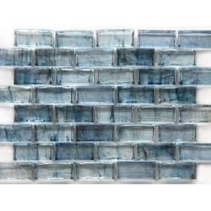  Mirabelle Collection Glass Tile Teal blue Brick Pattern 