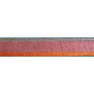 Tri Color Banarasi Fabric Border with Golden Thread Weave   Silk (Sold 