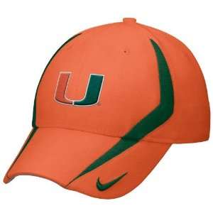  Nike Miami Hurricanes Orange Players Swoosh Flex Fit Hat 
