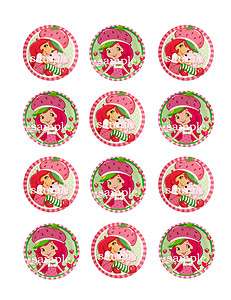 New STRAWBERRY SHORTCAKE Assorted Edible CUPCAKE Image Icing Toppers