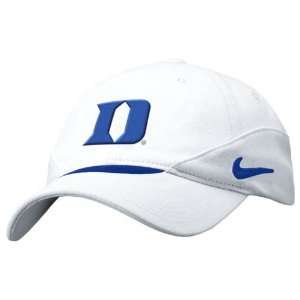  Nike Duke Blue Devils White Sideline Swoosh Flex Fit Hat 
